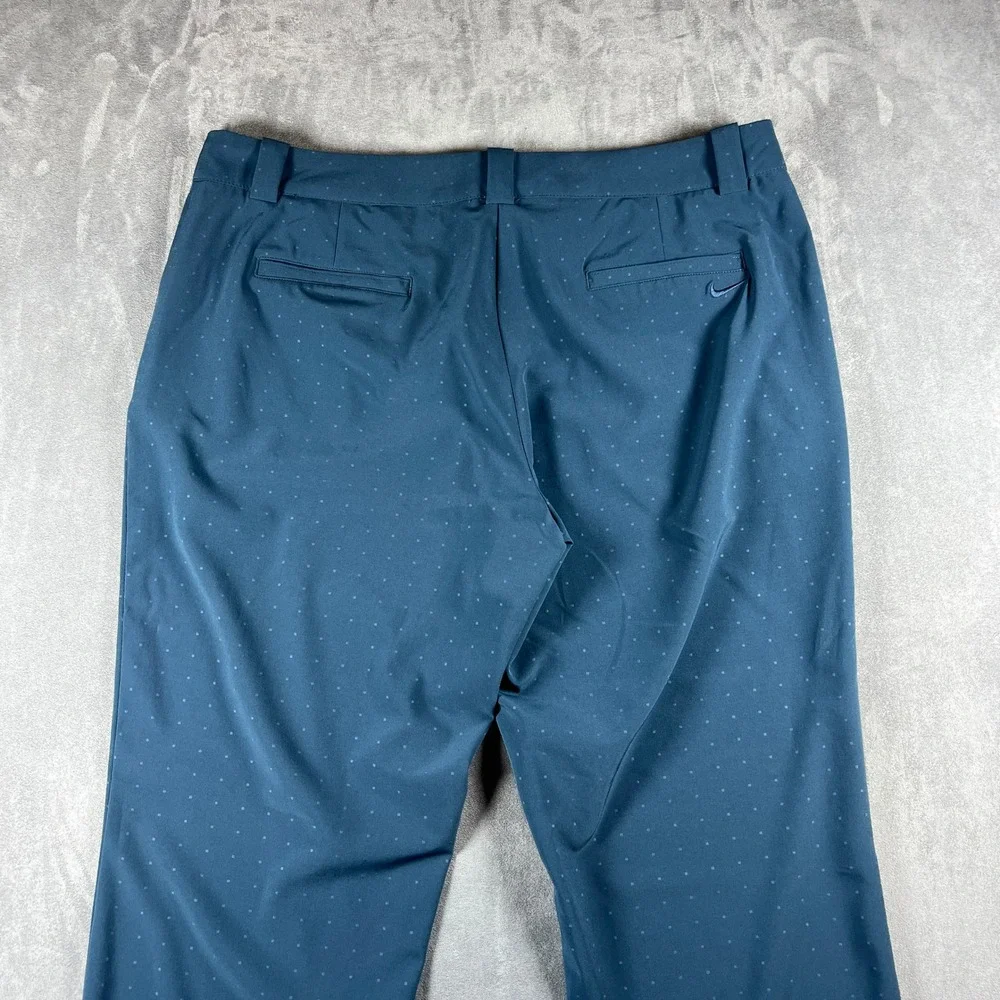 Nike Golf Tour Performance Dri-FIT Pants Womens 12 Blue Tonal Dot Zipper Pockets